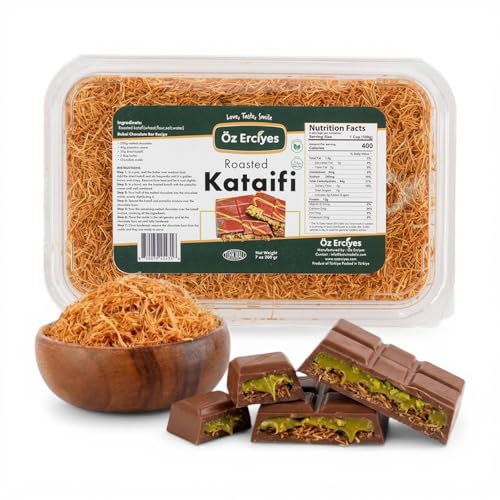 Öz Erciyes Roasted Kataifi 7 oz (200g) - Toasted Shredded Phyllo Dough (Kadayif) for Dubai Chocolate Bar, Pistachio Filling, Baklava & Middle Eastern