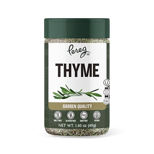 Pereg Dry Thyme Leaves - 1.40 Oz - Dried Thyme Herb Seasoning - Bulk Spices & Herbs - Adds Aromatic Flavor - Natural, Non-GMO, Non-Irradiated