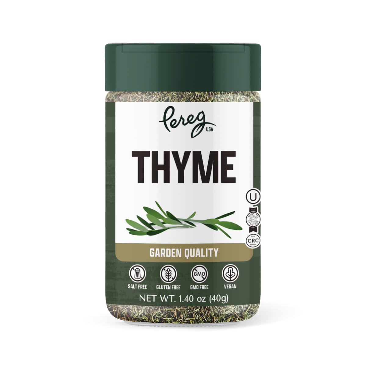 Pereg Dry Thyme Leaves - 1.40 Oz - Dried Thyme Herb Seasoning - Bulk Spices & Herbs - Adds Aromatic Flavor - Natural, Non-GMO, Non-Irradiated