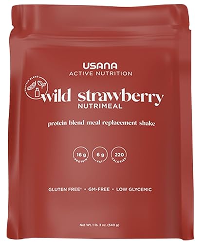 USANA Nutrimeal Meal Replacement Shake - Wild Strawberry - NON-GMO - Gluten Free - Low Glycemic - 540 Grams - 9 Servings