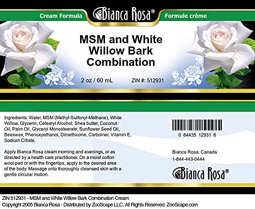 Bianca Rosa MSM and White Willow Bark Combination Cream (2 oz, ZIN: 512931) - 3 Pack