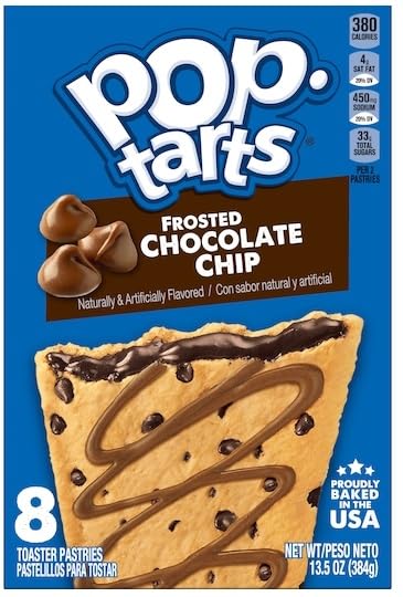 Pop Tarts Frosted Toaster Pastries, Hot Fudge Sundae, Chocolate Chip, 13.5 Ounce (Pack of 2) - with Make Your Day Bag Clip