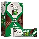 NuGo Slim Dark Chocolate Mint, 17g Vegan Protein, 3g Sugar, 6g Fiber, Low Net Carb, Keto Friendly, Gluten Free, 12 Count