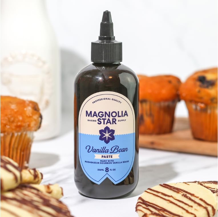 Magnolia Star Vanilla Bean Paste, 16 oz (2 Ct), Madagascar Bourbon Vanilla Beans, Vanilla Paste for Baking, Squeeze Bottle, Non-GMO, Vegan