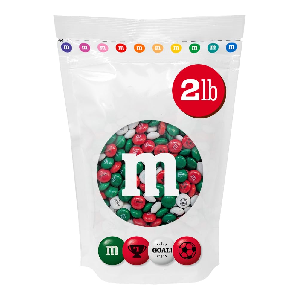 M&M'S Mexico Soccer Milk Chocolate Candy, 2 lb Bulk Resealable Bag