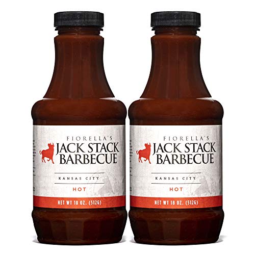 Jack Stack Barbecue Hot Sauce - Kansas City Cayenne Pepper BBQ Sauce 2 Pack - Spicy Smoked KC BBQ Sauce (2, 18oz Bottles)