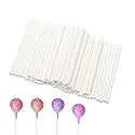 Lollipop Sticks, 200PCS White Paper Lollipop Sticks 6 Inch Lollipop Treat Sticks Sucker Stick for Chocolate,Cake Topper,Rainbow Candy, Cake