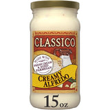 Classico Creamy Alfredo Pasta Sauce, Rich Parmesan White Sauce, Smooth Italian Pasta Sauce for Chicken & Shrimp Dishes, 15 oz (Pack of 12)