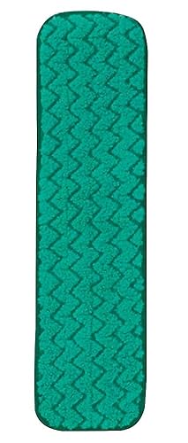 Rubbermaid Commercial Products HYGEN 18 inch Microfiber Dust Pad, Green, For Janitorial/Professional Cleaners and Heavy-Duty industrial
