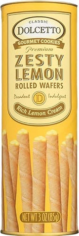 Dolcetto Lemon Rolled Wafers 3 Oz. (Pack of 12)