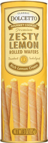 Dolcetto Lemon Rolled Wafers 3 Oz. (Pack of 12)