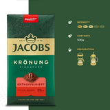 Jacobs Kronung Entkoffeiniert Decaf Ground Coffee 500 Gram / 17.6 Ounce (Pack of 3)