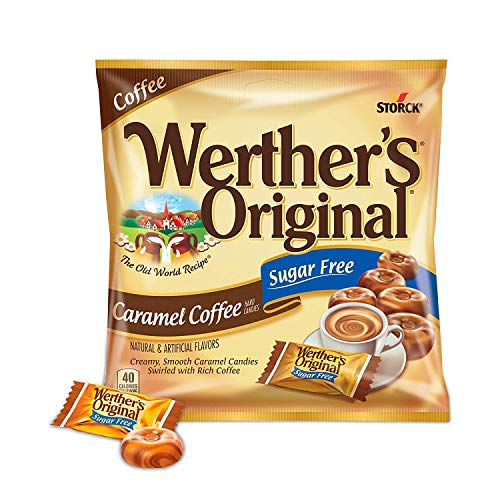 Werther's Original Sugar Free Caramel Coffee Hard Candies - Individually Wrapped Hard Candies for Halloween, Parties, or Snacks - 2.75 oz Bags (Pack
