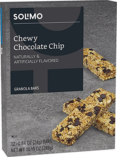 Amazon Brand - Solimo Chewy Chocolate Chip Granola Bar, 12 Count (Pack of 12)