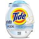 Tide PODS Free & Gentle Laundry Detergent Soap Pacs, 112 Count, Tide PODS Laundry Detergent, Laundry Detergent Pacs, Laundry PODS Detergent