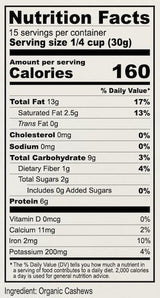 Anthony's Organic Whole Cashews, 1 lb, Raw, Unsalted & Gluten Free