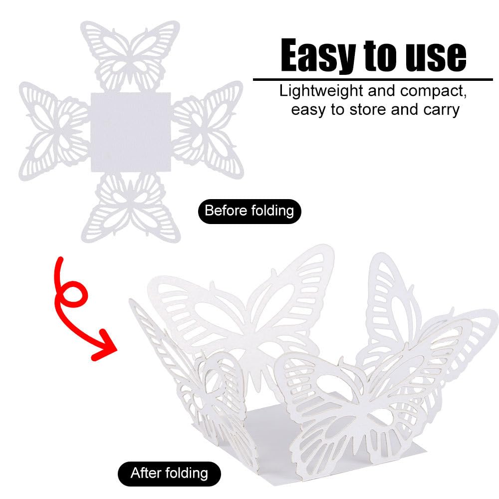 DONGKER Chocolate Truffle Wrappers Paper,50 PCS Butterfly Hollow Truffle Cup Dessert Liners for Wedding Party Supplies Chocolate Packaging Dessert