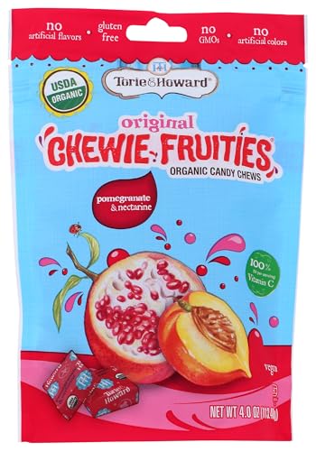 Torie & Howard Chewie Fruities Organic Candy Pomegranate & Nectarine, 4 Ounce Bag