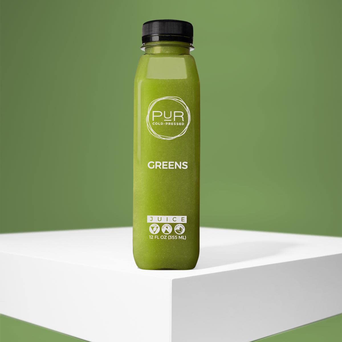 PUR Cold Pressed GREENS DAILY JUICE PACK - 6 Pack | Nutrient-Rich Green Juice with Kale, Spinach, Cucumber & Lemon | Cold-Pressed for Maximum