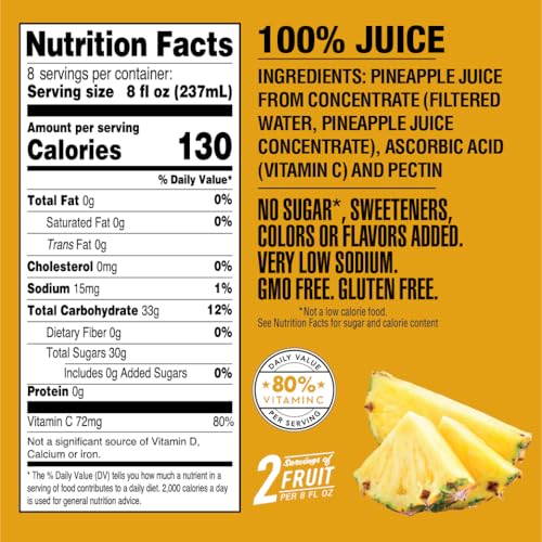 Langer, Pineapple Juice with Vitamin C, 64 Fl Oz Bottle