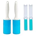 Washable Sticky Gel Lint Roller 4 Pack, Reusable Lint Roller for Pet Hair, Remover Cleaner for Clothes, Carseats, Travel, Sofa, 2 Large with Dust