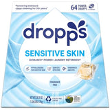 Dropps Sensitive Skin Laundry Detergent Pods, Unscented (64 Ct) - Hypoallergenic & Dermatologist Tested | Free & Clear | Laundry Pods for Sensitive