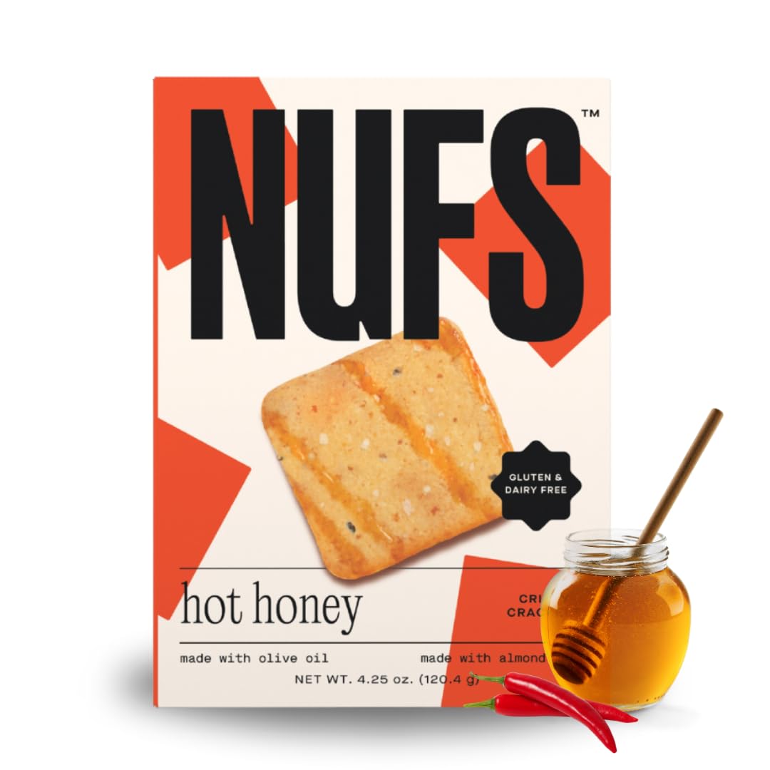 NUFS Hot Honey Crackers - Gluten Free, Dairy Free, No Seed Oils - Delicious healthy snacks, 4.25 oz (Pack of 6)…