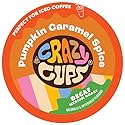Crazy Cups Decaf Flavored Recyclable Single Serve Decaffeinated Pumpkin Caramel Spice Coffee Pods for Keurig K Cups Machines, Brew Hot or As Iced, 22