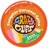 Crazy Cups Decaf Flavored Recyclable Single Serve Decaffeinated Pumpkin Caramel Spice Coffee Pods for Keurig K Cups Machines, Brew Hot or As Iced, 22