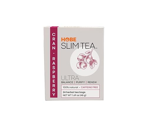 Hobe Labs Cran-Raspberry Tea - Natural Herbal Infusion for Body Balance and Refreshment - Caffeine-Free (24 Tea Bags)