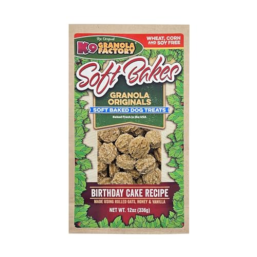 K9 Granola Factory All Natural Soft Bakes Dog Treats, 12 Ounces, Birthday Cake