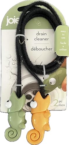 Joie Chameleon Drain Cleaner, Seahorse Design, Easy to Use, 2 Pack