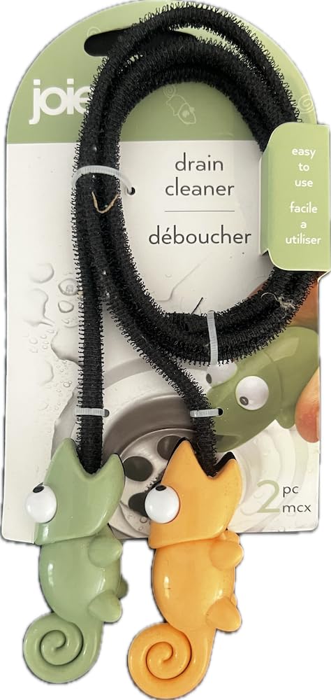 Joie Chameleon Drain Cleaner, Seahorse Design, Easy to Use, 2 Pack