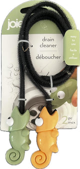 Joie Chameleon Drain Cleaner, Seahorse Design, Easy to Use, 2 Pack