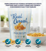 Real Cereal Corn Flakes Cereal (8.4 OZ) Bundle with Shot Glass for Breakfast Portioning and Organized Kitchen Use - Gift Set (2 Items)