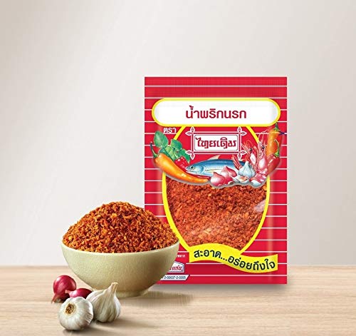 Thai Very Spicy Chili Flake (Na-Rok Chili Flake) 22g X 6 Packs