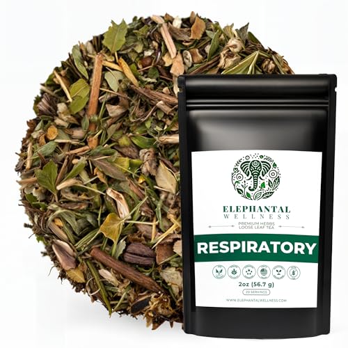 Elephantal Wellness Premium Respiratory Herbal Tea | Lung Detox, Mucus Cleanse & Breathing Support with Mullein, Eucalyptus, Thyme & Lungwort |