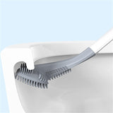Silicone Toilet Brush,Golf Toilet Bowl Brush and Holder Set Long Handle No Dead Ends Flexible Toilet Cleaner Brush Wall-Mounted Toilet Cleaning Brush