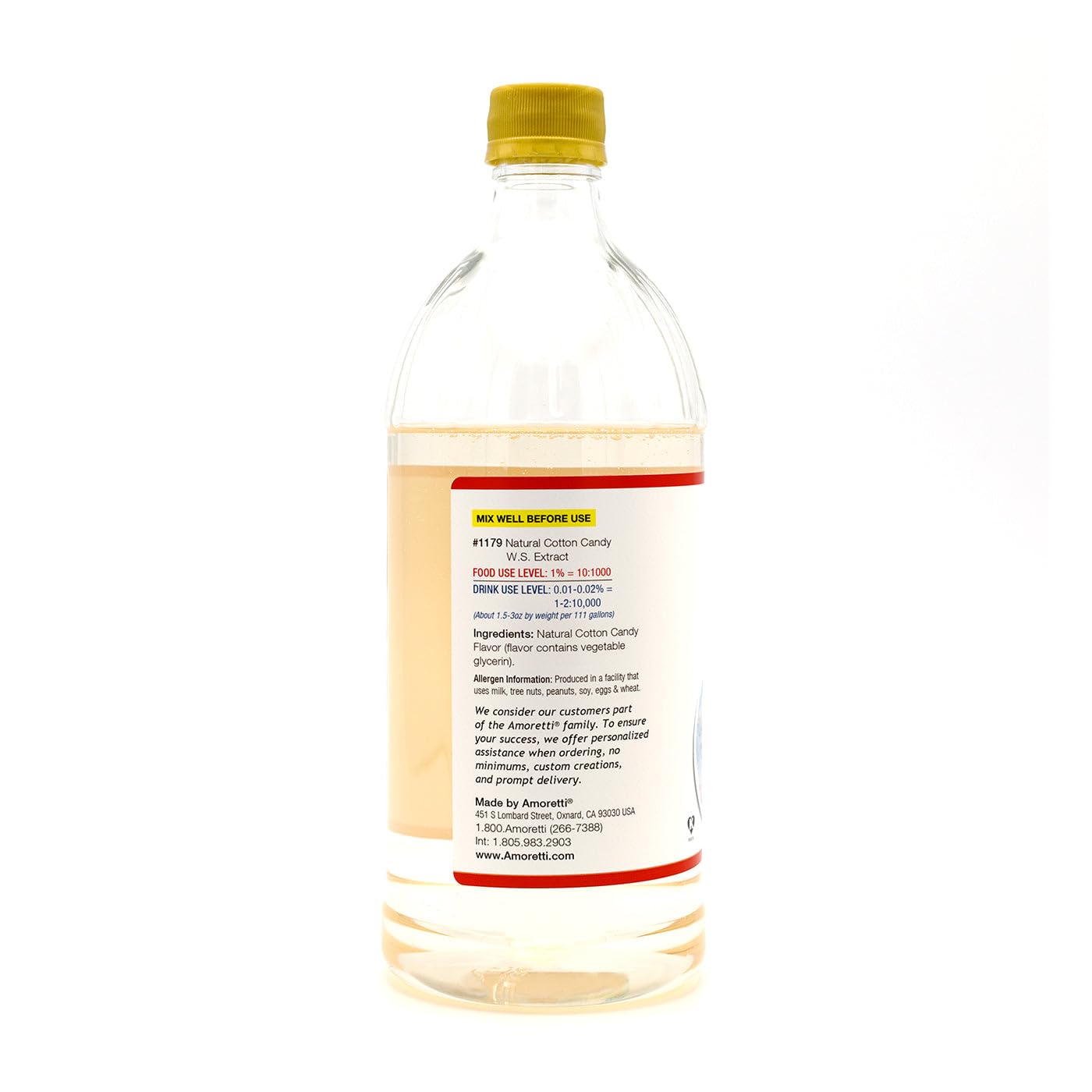 Amoretti - Cotton Candy Extract Water Soluble 2 oz - Highly Concentrated & Perfect For Pastry, Savory, Brewing, and more, Preservative Free, Vegan