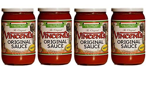 The Original Vincent's Sauce Mild Flavor 16oz 4 Pack From the Heart of Little Italy (Mild)
