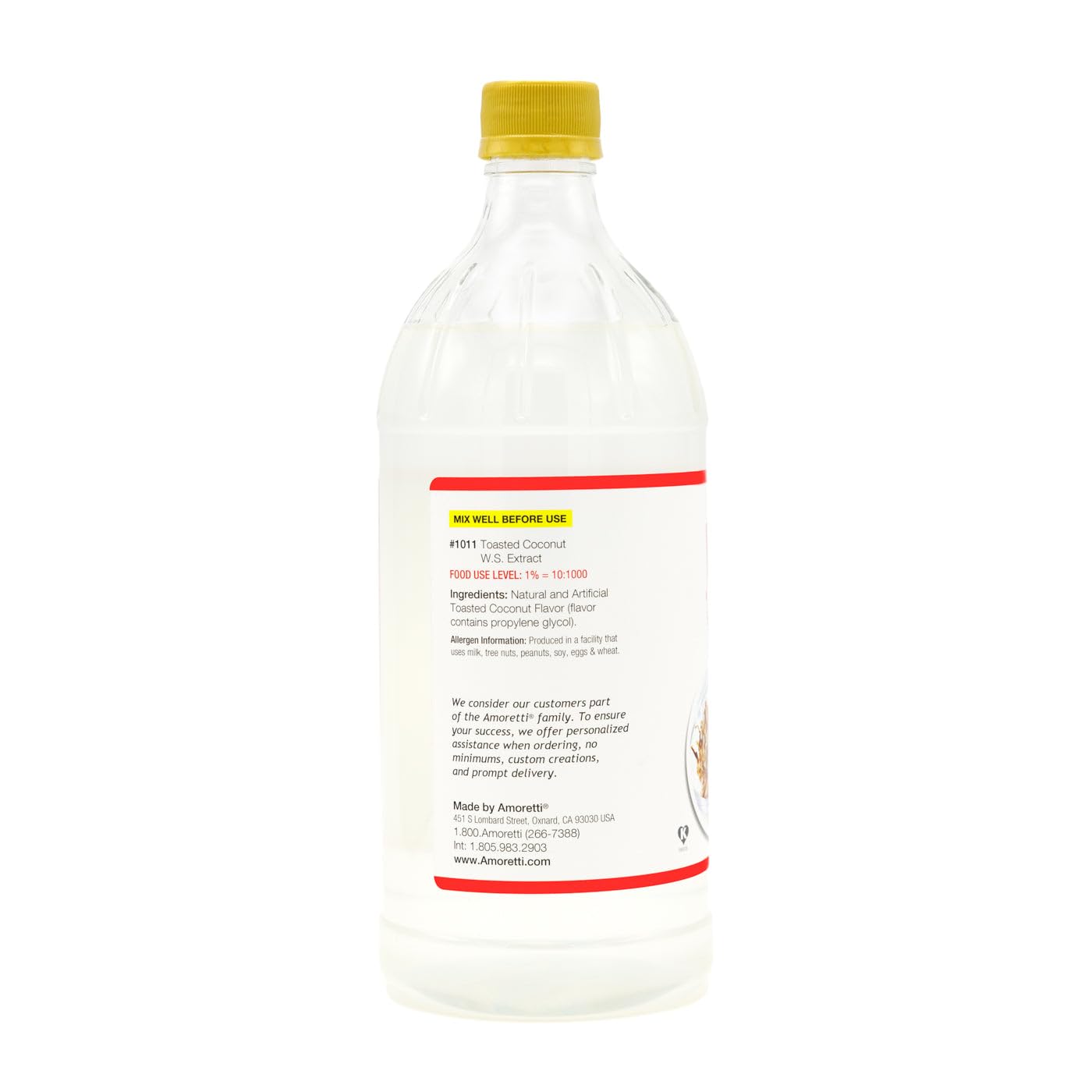 Amoretti - Toasted Coconut Extract Water Soluble 2 oz - Highly Concentrated & Perfect For Pastry, Savory, Brewing, and more, Preservative Free, Vegan