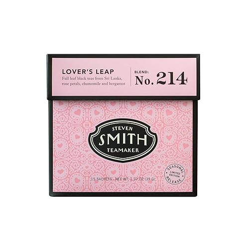 Smith Teamaker Lover's Leap No. 214, Seasonal, Caffeinated, Sugar-Free, Sustainably Grown, Organic Full Leaf Black Tea Bags, 15 Sachets, 1.37oz Each