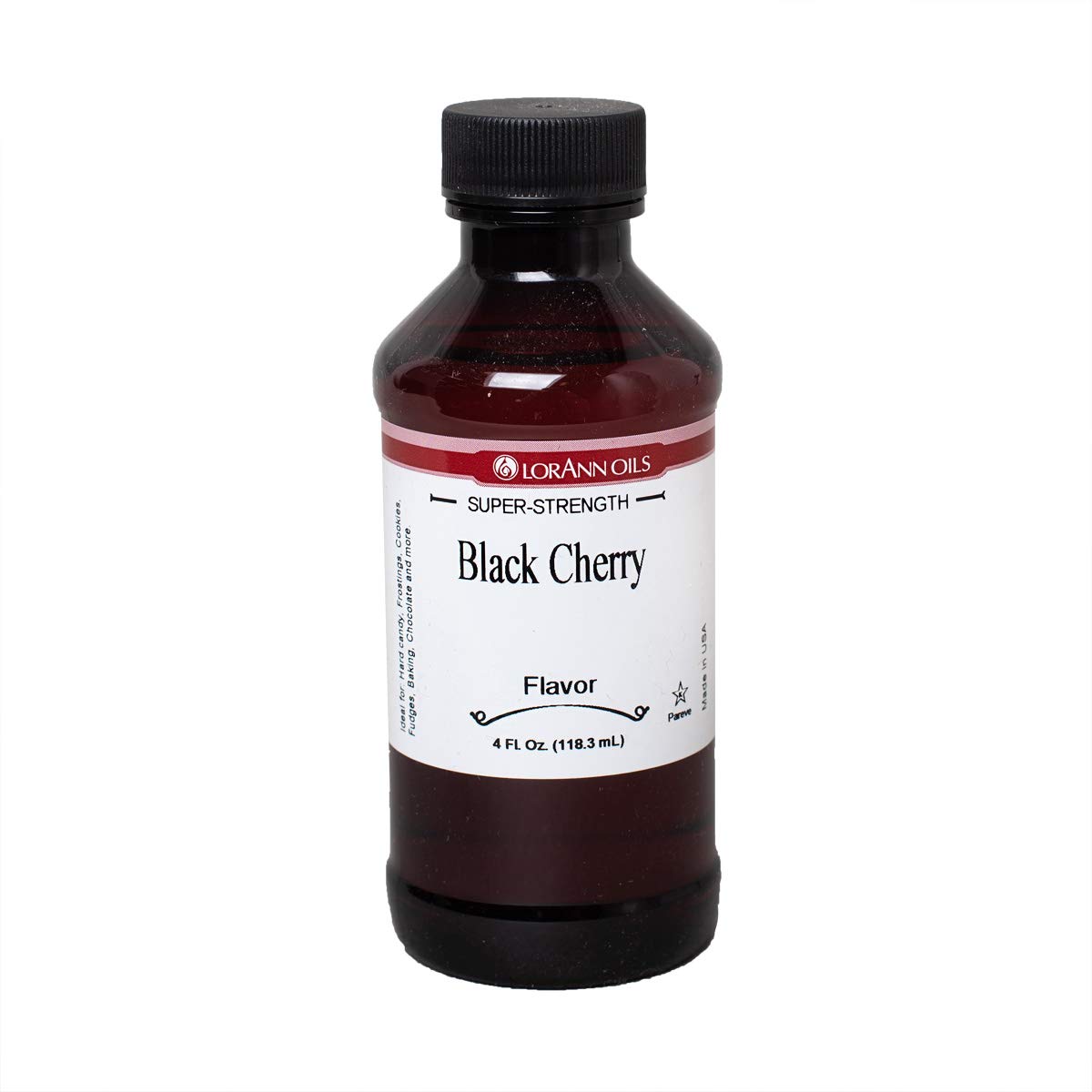 LorAnn Black Cherry SS Flavor, 4 ounce bottle - Includes a threaded Glass Dropper