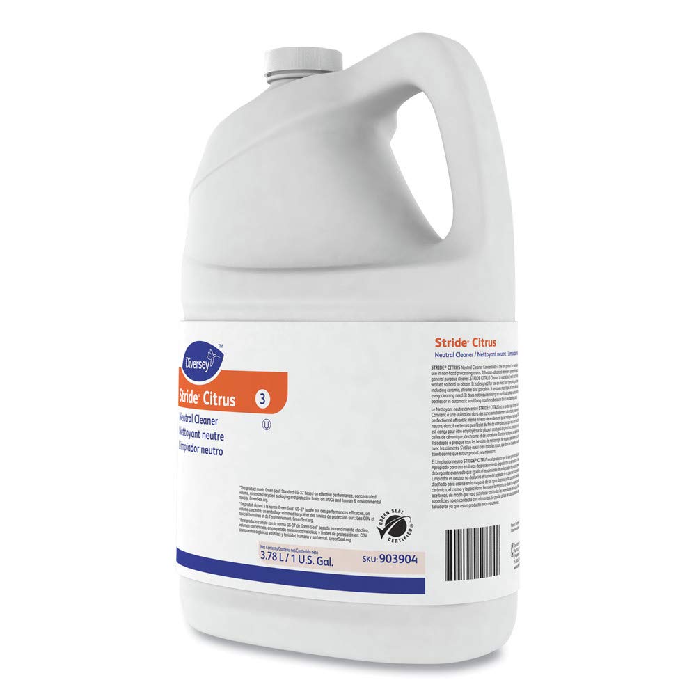 Diversey 903904 Stride Neutral Cleaner, Citrus, 1 gal, 4 Bottles/Carton