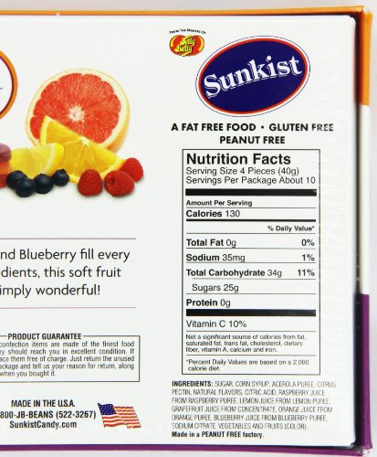 Sunkist Fruit Gems Soft Candy, Assorted Natural Flavors, 14-oz Box