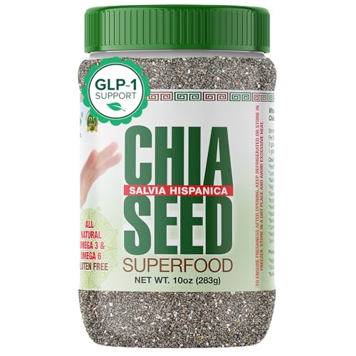 Sanar Naturals Chia Seeds | High Fiber, Omega 3 Superfood for Smoothies Oatmeal & Baking | Raw Black Chia Seeds, GLP-1 Support, Vegan, Non GMO, Gluten