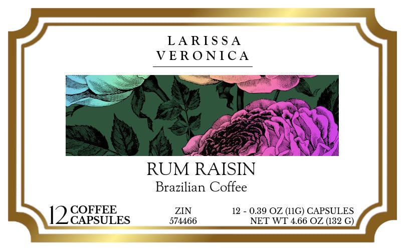 Rum Raisin Brazilian Coffee (Single Serve K-Cup Pods) (Gourmet, Naturally Flavored, Whole Coffee Beans) (12 pods, ZIN: 574466) - 2 Pack