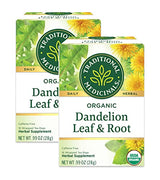 Traditional Medicinals Organic Dandelion Leaf & Root Herbal Tea, Supports Kidney Function & Healthy Digestion, (Pack of 2) - 32 Tea Bags Total