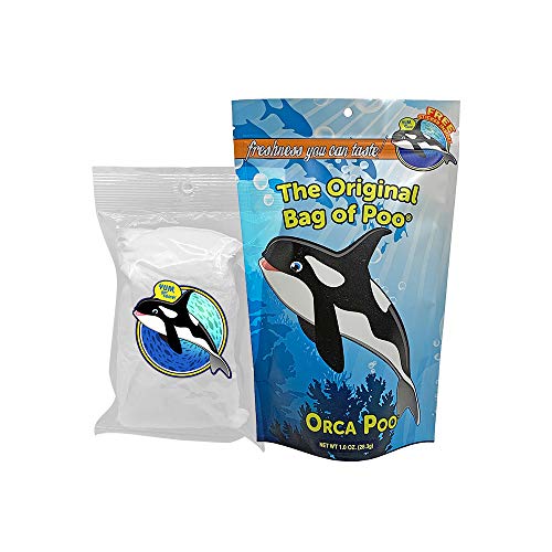 The Original Bag of Poo®, Orca Poo (Vanilla Flavor Cotton Candy) Novelty Poop Gag Gift. Free sticker inside.