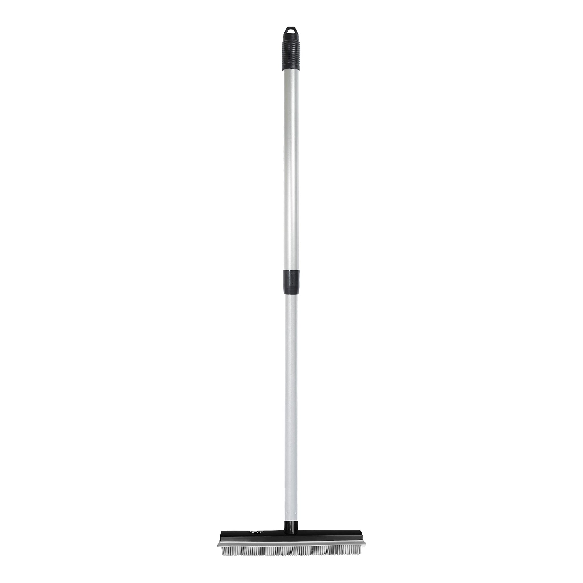 Fuller Brush Rubber Broom - for Carpets Floors Stairs Upholstery - Electrostatic Action Removes Pet Hair Lint Fuzz Dirt Particles - Built-in Squeegee